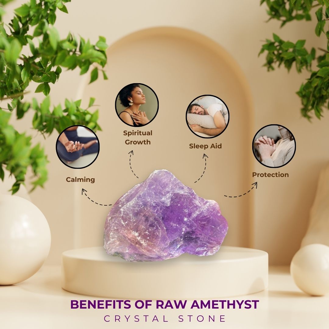 Raw Amethyst Crystal Stone 100% Real
